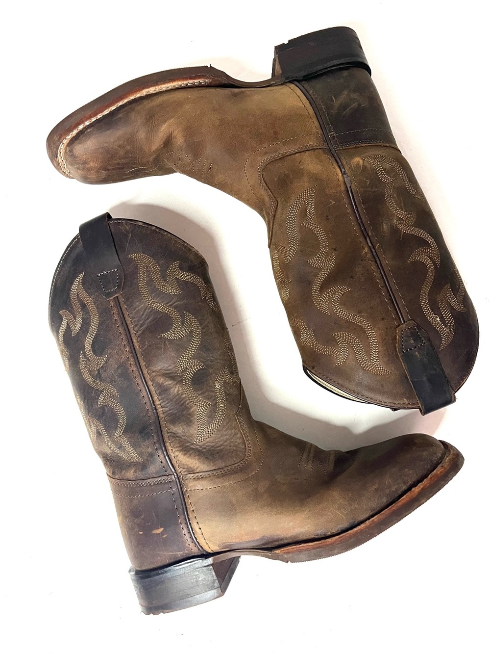 Cody James Boys' Nash Brown Distressed Leather Western Boot - Sz 3-D